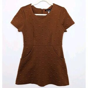 Anthropologie Hutch MP Fraida Textured 3D Polka Dot Knit Dress Fit Flare Pockets